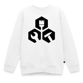 Hexagone d’Outils Artisanaux - Sweat Premium enfant bio - blanc - Devant - AI Model Kid Male (0cm)