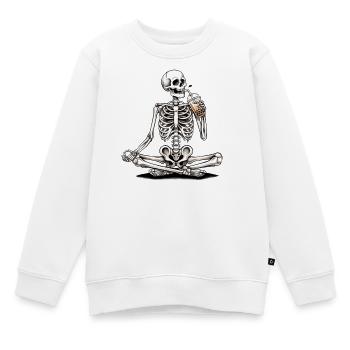 Skeleton Drinks Bubble Tea Design gothique - Sweat Premium enfant bio - blanc - Devant - AI Model Kid Male (0cm)