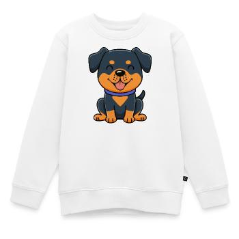 Kleiner Rottweiler (Comic) - Kinder Premium Organic Sweatshirt - Weiß - Vorne - AI Model Kid Male (0cm)
