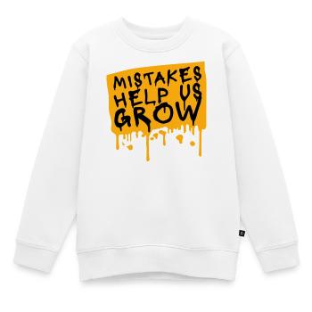 Mistakes Help Us Grow Lustig Motivational Wachstum - Kinder Premium Organic Sweatshirt - Weiß - Vorne - AI Model Kid Male (0cm)