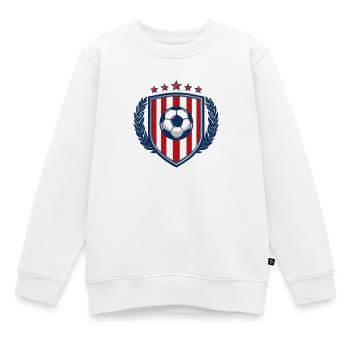 Star Stripe Football Shield - Kinder Premium Organic Sweatshirt - Weiß - Vorne - AI Model Kid Male (0cm)