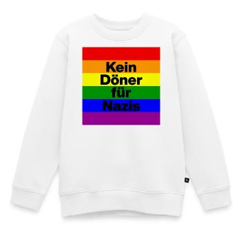 PAS DE KEBAB POUR LES NAZIS, PLUS JAMAIS PLUS MAINTENANT, PAS DE NZS - Sweat Premium enfant bio - blanc - Devant - AI Model Kid Male (0cm)