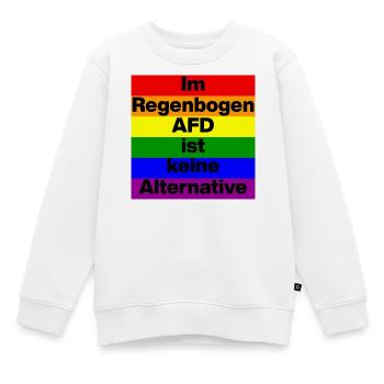 IM REGENBOGEN AFD IST KEINE ALTERNATIVE  - Kinder Premium Organic Sweatshirt - Weiß - Vorne - AI Model Kid Male (0cm)