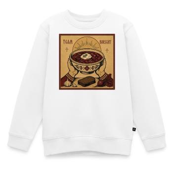 Ikone "Team Borscht" - Kinder Premium Organic Sweatshirt - Weiß - Vorne - AI Model Kid Male (0cm)