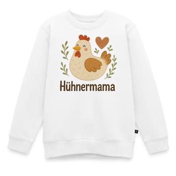 Hühnermama Fröhliche Henne - Kinder Premium Organic Sweatshirt - Weiß - Vorne - AI Model Kid Male (0cm)