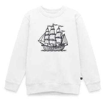 Voilier - Sweat Premium enfant bio - blanc - Devant - AI Model Kid Male (0cm)