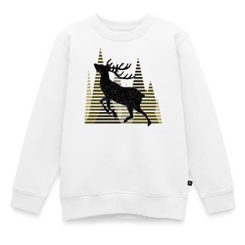 Cerf - Sweat Premium enfant bio - blanc - Devant - AI Model Kid Male (0cm)