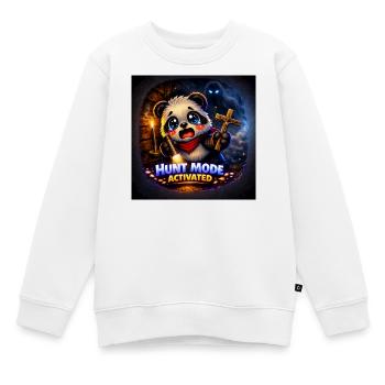 Phasmo Hunt Mode Panda – Cute Horror Moment  - Kinder Premium Organic Sweatshirt - Weiß - Vorne - AI Model Kid Male (0cm)