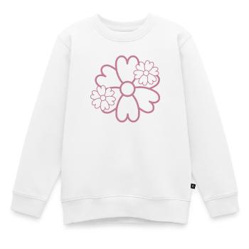 Fleur Simple - Sweat Premium enfant bio - blanc - Devant - AI Model Kid Male (0cm)