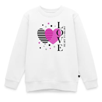 Heart_to_Heart - Kids Premium Organic Sweatshirt - white - Front - AI Model Kid Male (0cm)