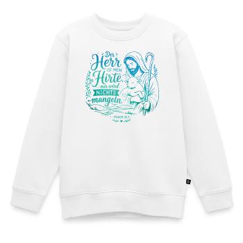 Der Herr ist mein Hirte Psalm 23 - Kinder Premium Organic Sweatshirt - Weiß - Vorne - AI Model Kid Male (0cm)