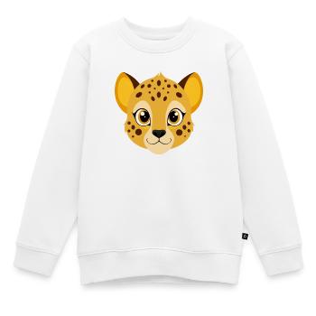 Cheetah Face - Kids Premium Organic Sweatshirt - white - Front - AI Model Kid Male (0cm)