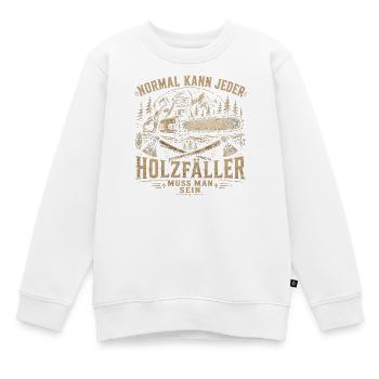 Holzfäller Motiv mit Kettensäge - Kinder Premium Organic Sweatshirt - Weiß - Vorne - AI Model Kid Male (0cm)
