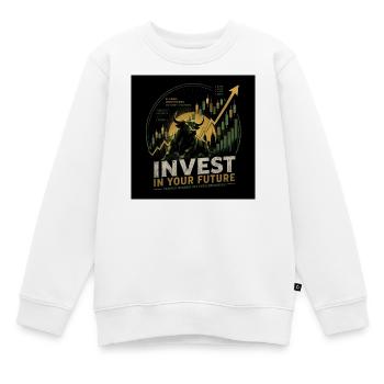 Aktien & Börse | Bullendesign - Kinder Premium Organic Sweatshirt - Weiß - Vorne - AI Model Kid Male (0cm)