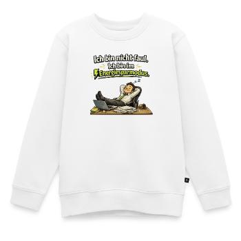 Energiesparmodus: Ich bin nicht faul - Kinder Premium Organic Sweatshirt - Weiß - Vorne - AI Model Kid Male (0cm)