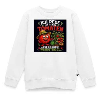 Ich rede mit meinen Tomaten - Kinder Premium Organic Sweatshirt - Weiß - Vorne - AI Model Kid Male (0cm)