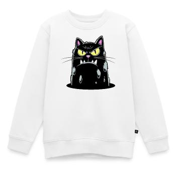 Portrait du Chat Sombre - Sweat Premium enfant bio - blanc - Devant - AI Model Kid Male (0cm)