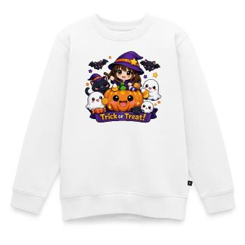 süße Halloween Hexe - Kinder Premium Organic Sweatshirt - Weiß - Vorne - AI Model Kid Male (0cm)