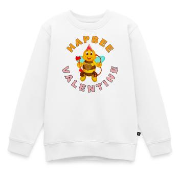 Cupidon abeille avec cœur et nœud - Sweat Premium enfant bio - blanc - Devant - AI Model Kid Male (0cm)