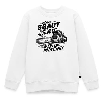 Kettensäge Braut Spruchdesign - Kinder Premium Organic Sweatshirt - Weiß - Vorne - AI Model Kid Male (0cm)