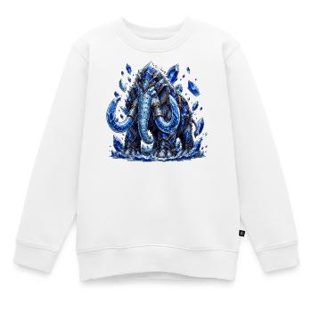 Eis Mammut Kristallkrone - Kinder Premium Organic Sweatshirt - Weiß - Vorne - AI Model Kid Male (0cm)