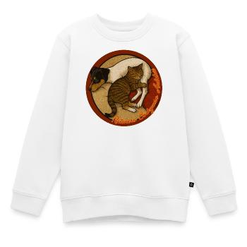Bodeguero_Katze - Kinder Premium Organic Sweatshirt - Weiß - Vorne - AI Model Kid Male (0cm)