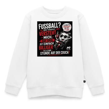 Fussballtherapie: Spiel auf der Couch - Kinder Premium Organic Sweatshirt - Weiß - Vorne - AI Model Kid Male (0cm)