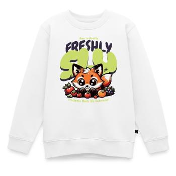 Un renard Kawaii mignon avec des fruits - Sweat Premium enfant bio - blanc - Devant - AI Model Kid Male (0cm)