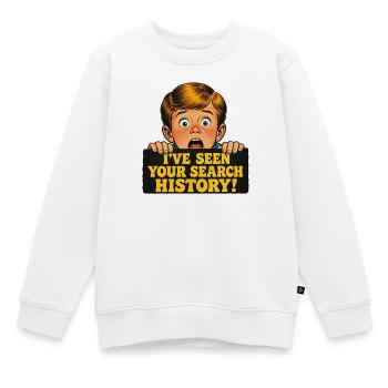 C’est drôle, j’ai vu ton historique de recherche - Sweat Premium enfant bio - blanc - Devant - AI Model Kid Male (0cm)