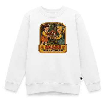 Teile mit anderen ein lustiges Retro-Pilz-Tox-Meme - Kinder Premium Organic Sweatshirt - Weiß - Vorne - AI Model Kid Male (0cm)