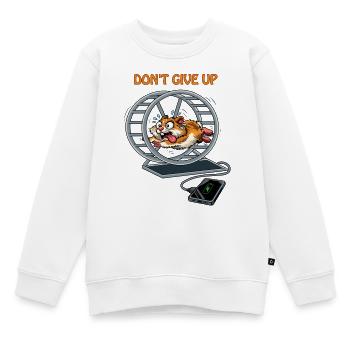 Hamster in a circle Don't give up - Kids Premium Organic Sweatshirt - white - Front - AI Model Kid Male (0cm)