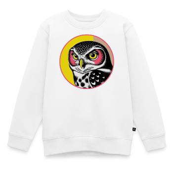 Bunte Eule - Kinder Premium Organic Sweatshirt - Weiß - Vorne - AI Model Kid Male (0cm)