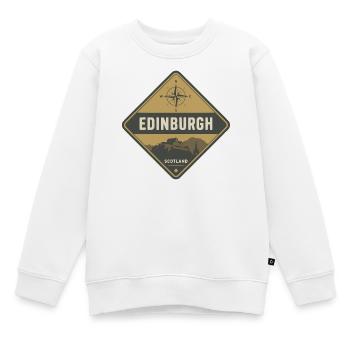 Edinburgh Castle Scotland Vintage-Reiseabzeichen - Kinder Premium Organic Sweatshirt - Weiß - Vorne - AI Model Kid Male (0cm)