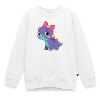 Mädchen Triceratops - Kinder Premium Organic Sweatshirt - Weiß - Vorne - AI Model Kid Male (0cm)