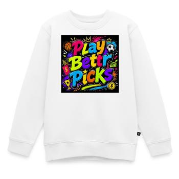 Play Bettr Pics - Kinder Premium Organic Sweatshirt - Weiß - Vorne - AI Model Kid Male (0cm)