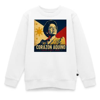 Corazon Aquino Vintage Philippines - Sweat Premium enfant bio - blanc - Devant - AI Model Kid Male (0cm)