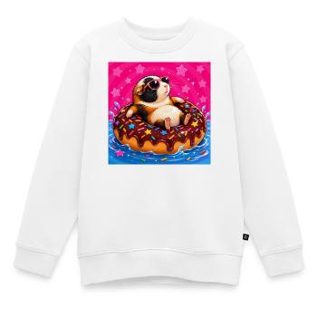choupie sur un Donut - Sweat Premium enfant bio - blanc - Devant - AI Model Kid Male (0cm)