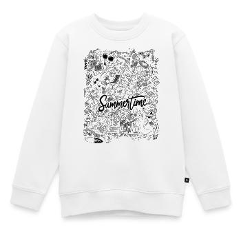 Summertime - Kinder Premium Organic Sweatshirt - Weiß - Vorne - AI Model Kid Male (0cm)