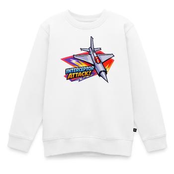 Abfangjet-Angriffsgrafik - Kinder Premium Organic Sweatshirt - Weiß - Vorne - AI Model Kid Male (0cm)