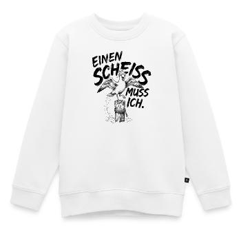 Einen Scheiss muss ich Sarkasmus schwarzer humor - Kinder Premium Organic Sweatshirt - Weiß - Vorne - AI Model Kid Male (0cm)