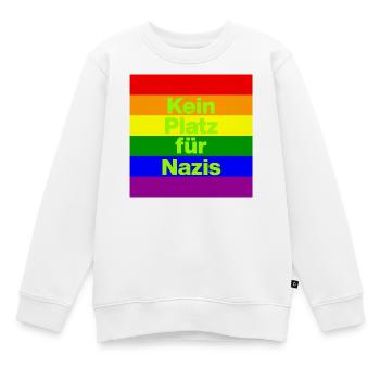 KEIN PLATZ FÜR NAZIS, NIE WIEDER, NO NZS, GRÜN - Kinder Premium Organic Sweatshirt - Weiß - Vorne - AI Model Kid Male (0cm)