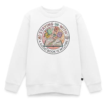 Livres - Sweat Premium enfant bio - blanc - Devant - AI Model Kid Male (0cm)