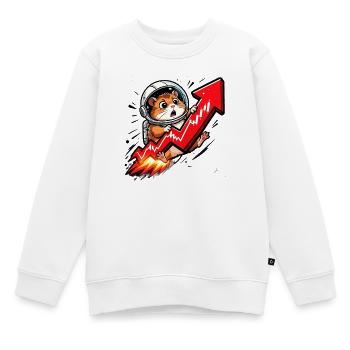 Krypto Hamster To The Moon - Trade T-Shirt  - Kinder Premium Organic Sweatshirt - Weiß - Vorne - AI Model Kid Male (0cm)