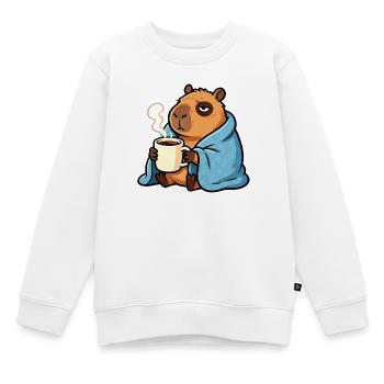 Don't Worry, Be Capy - Lustiges Kaffee Capybara - Kinder Premium Organic Sweatshirt - Weiß - Vorne - AI Model Kid Male (0cm)