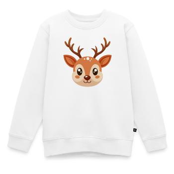 Visage de renne - Sweat Premium enfant bio - blanc - Devant - AI Model Kid Male (0cm)