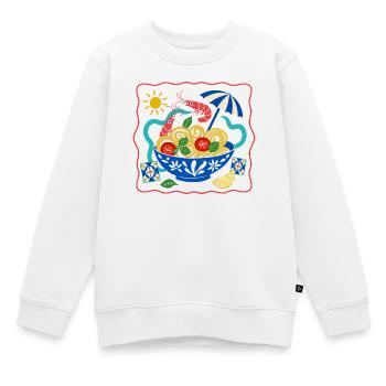 Shrimp Pasta Summer Bowl Illustration - Kinder Premium Organic Sweatshirt - Weiß - Vorne - AI Model Kid Male (0cm)