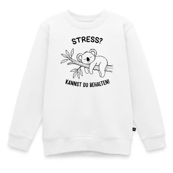 Du stress ? Tu peux le garder ! - Sweat Premium enfant bio - blanc - Devant - AI Model Kid Male (0cm)