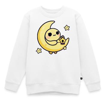 Mondbeschienener niedlicher Mond mit Sternenlaterne - Kinder Premium Organic Sweatshirt - Weiß - Vorne - AI Model Kid Male (0cm)