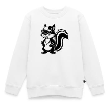 Écureuil avec des lunettes de soleil - Sweat Premium enfant bio - blanc - Devant - AI Model Kid Male (0cm)