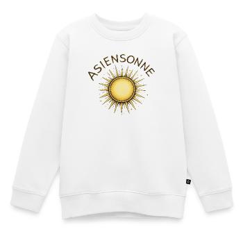 Goldene Sonnenstrahlen Emblem - Kinder Premium Organic Sweatshirt - Weiß - Vorne - AI Model Kid Male (0cm)
